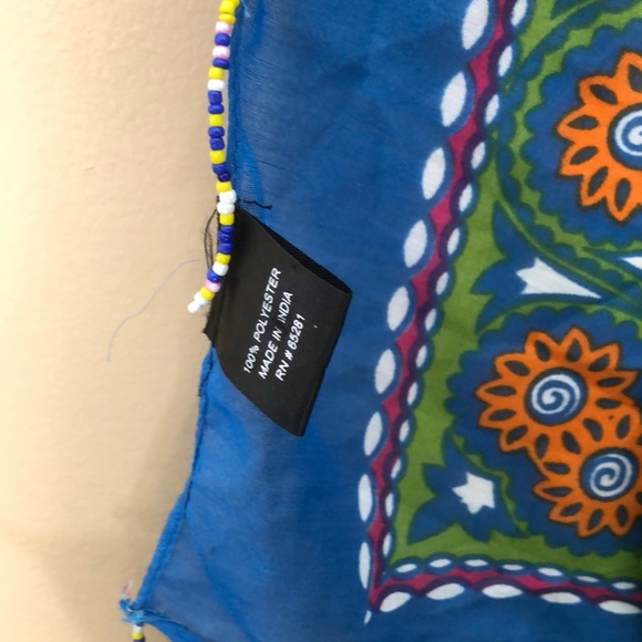 Love bead tassel patchwork scarf - Picture 8 of 8